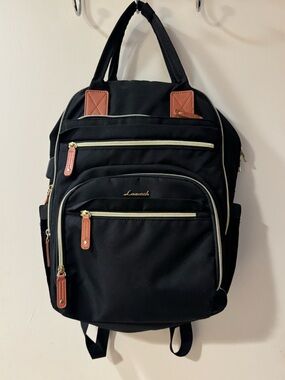 Lovesack Black Backpack with Brown Trim
